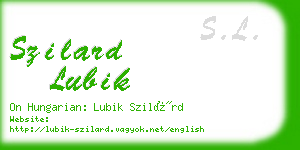 szilard lubik business card